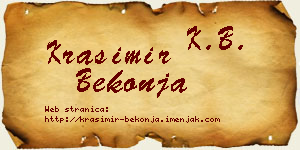 Krasimir Bekonja vizit kartica
